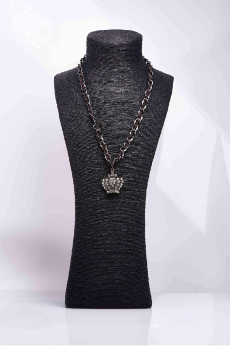 Crown necklace rubber-chain
