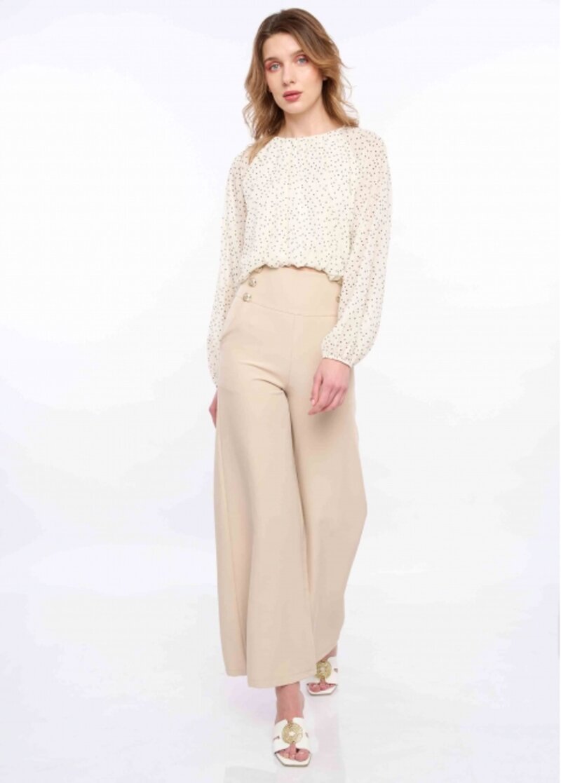 TROUSERS WITH POCKETS AND GOLD METALLIC BUTTONS